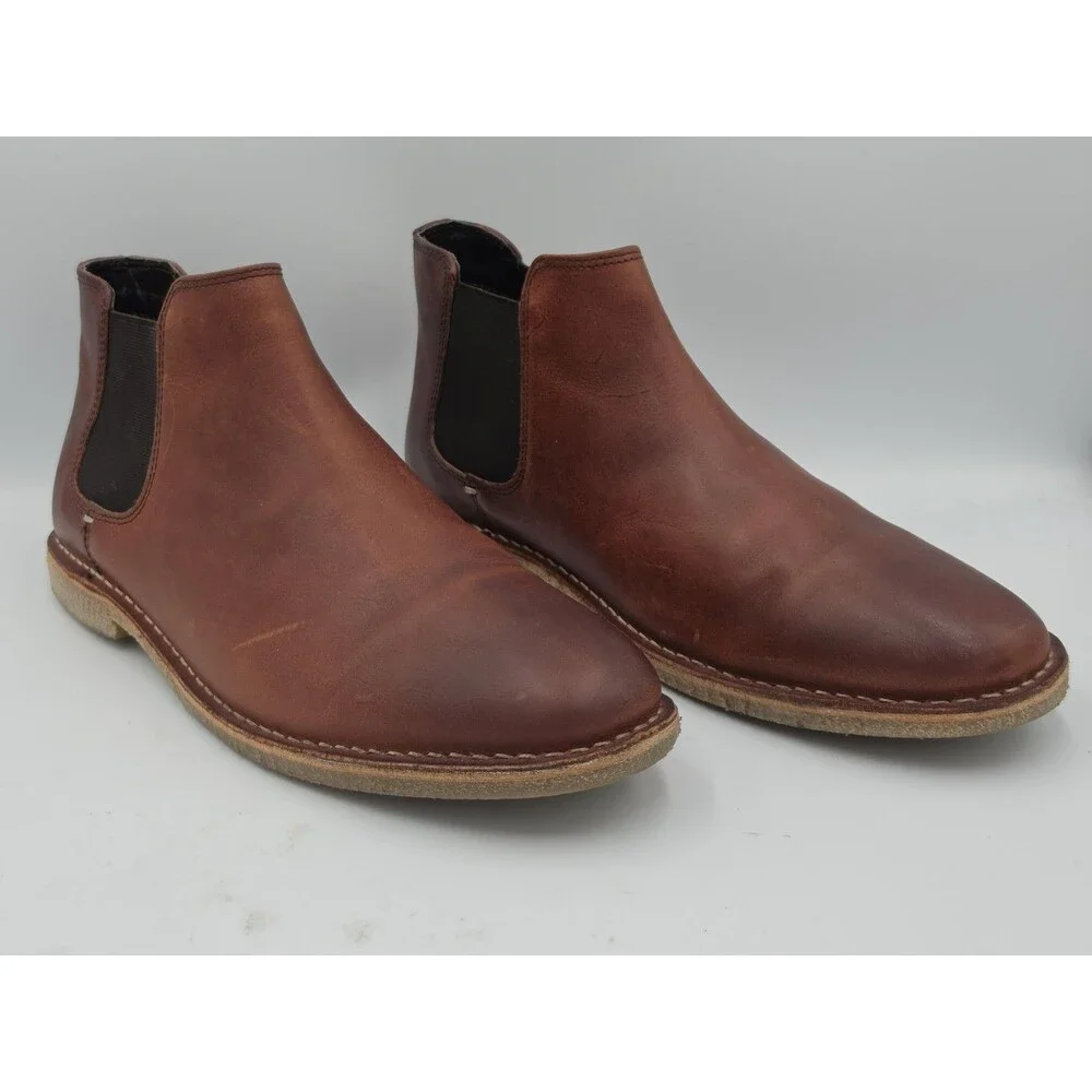 Kenneth Cole Reaction BROWN LEATHER Chelsea Boots Slip On Mens Size 11